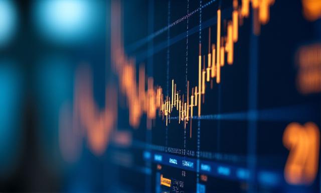 Abstract representation of metal price fluctuations on a digital display